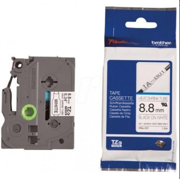 Ống co nhiệt HSe221 | 8.8mm x 1.5m | Chữ Đen trên nền Trắng